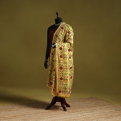 Ranihati chapa work chanderi silk hand embroidery dupatta