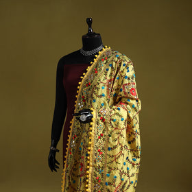 Ranihati chapa work chanderi silk hand embroidery dupatta