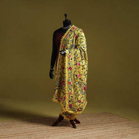 Ranihati chapa work chanderi silk hand embroidery dupatta