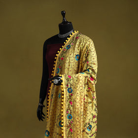 Ranihati chapa work chanderi silk hand embroidery dupatta