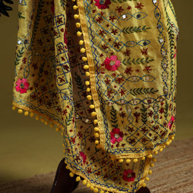 Ranihati chapa work chanderi silk hand embroidery dupatta