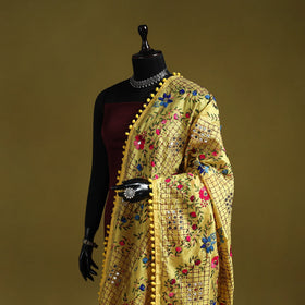 Ranihati chapa work chanderi silk hand embroidery dupatta