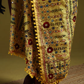 Ranihati chapa work chanderi silk hand embroidery dupatta