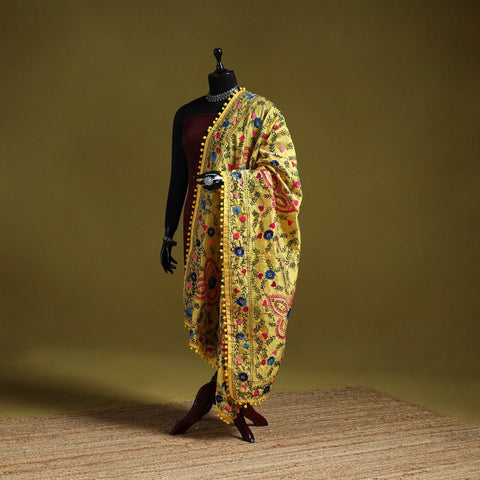 Ranihati chapa work chanderi silk hand embroidery dupatta