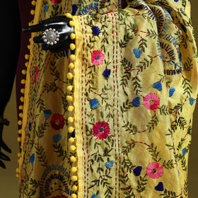 Ranihati chapa work chanderi silk hand embroidery dupatta