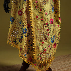 Ranihati chapa work chanderi silk hand embroidery dupatta