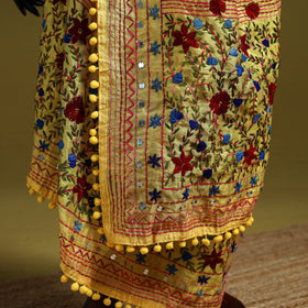 Ranihati chapa work chanderi silk hand embroidery dupatta