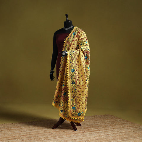 Ranihati chapa work chanderi silk hand embroidery dupatta