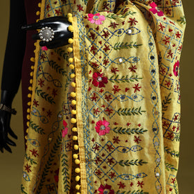 Ranihati chapa work chanderi silk hand embroidery dupatta