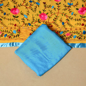Yellow - ranihati chapa work hand embroidery georgette 3pc
