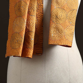 Yellow - reversible silk bengal hand kantha stitch stole
