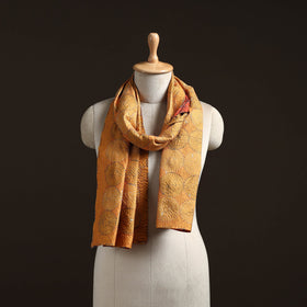 Yellow - reversible silk bengal hand kantha stitch stole