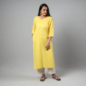  Running Stitch Cotton Long Kurta 
