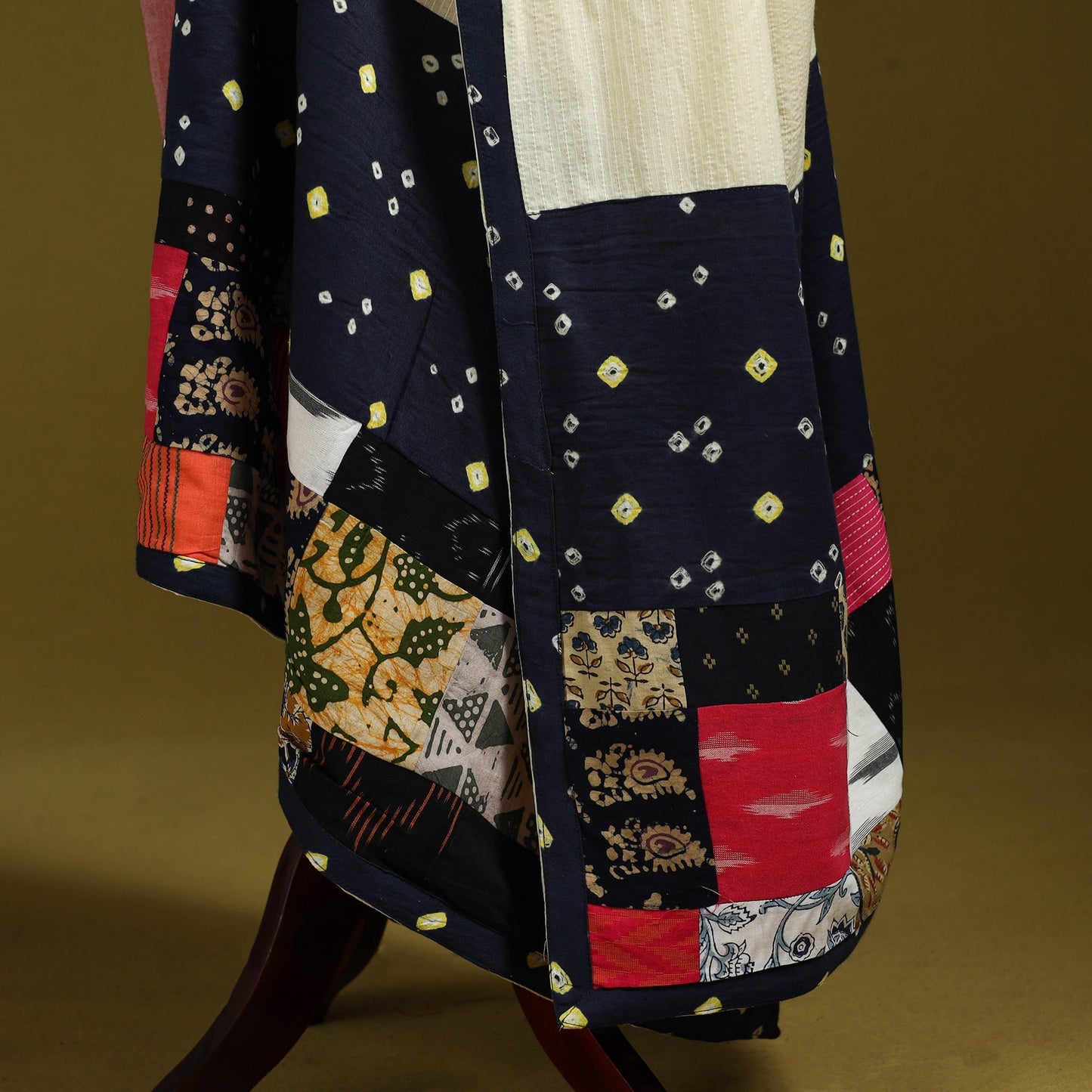 Running stitch with patchwork cotton dupatta 25