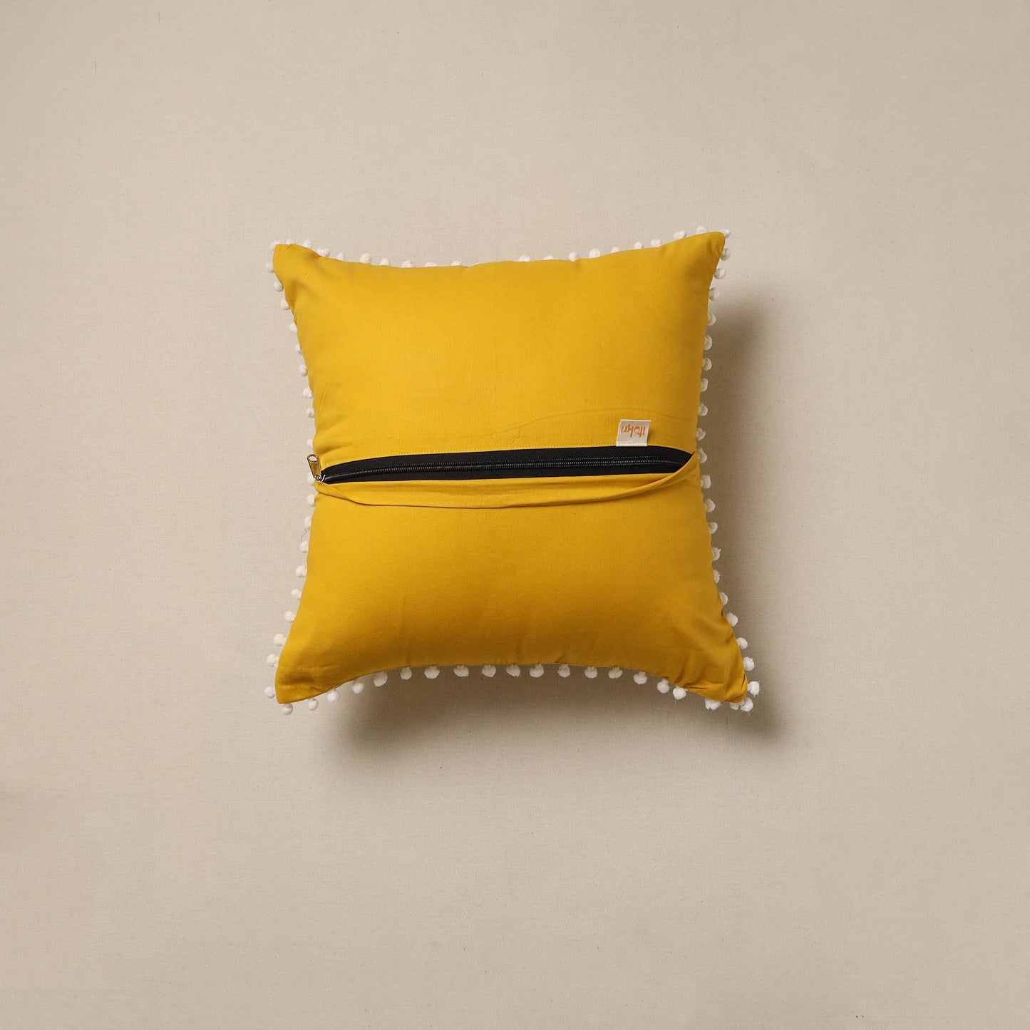 Running stitch plain cushion cover 60 - handcrafted