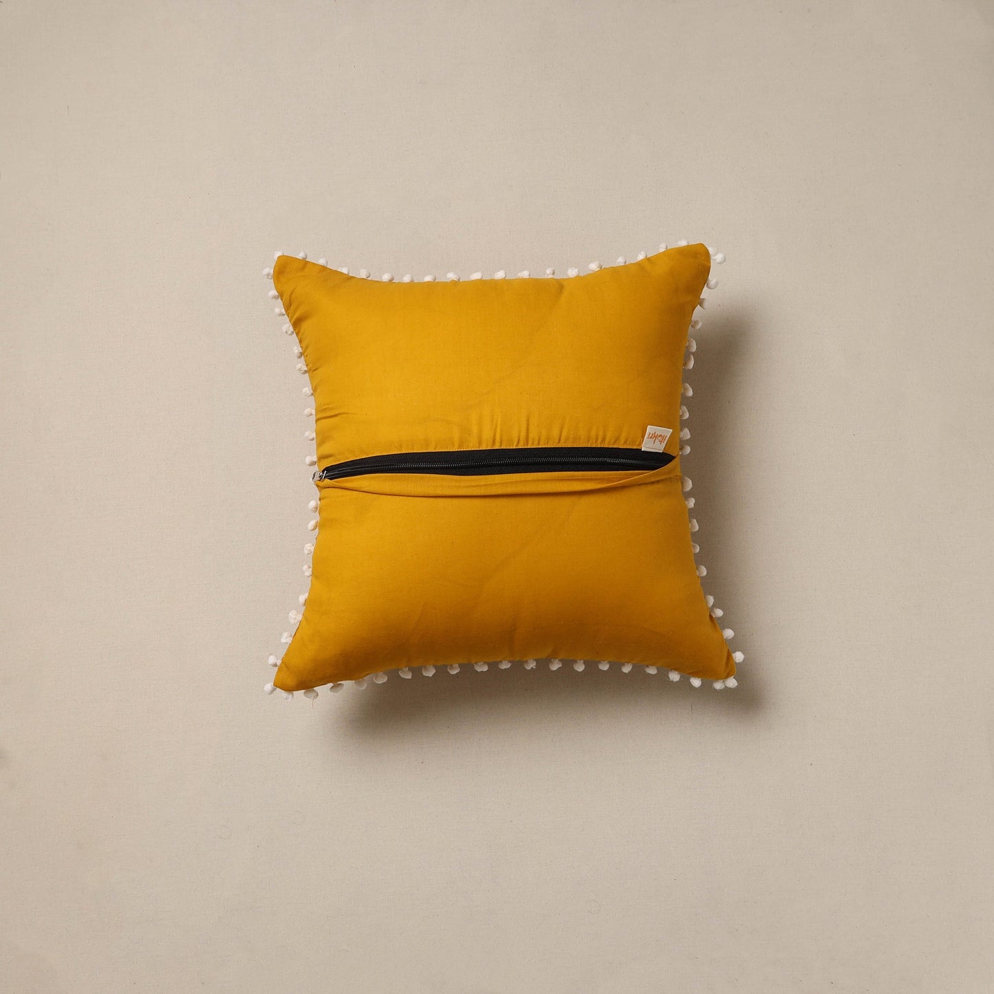 Running stitch plain cushion cover 62 - handcrafted