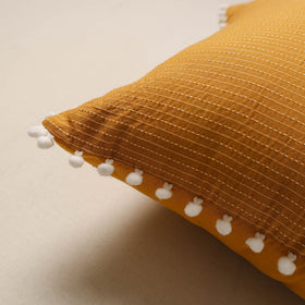 Running stitch plain cushion cover 62 - handcrafted