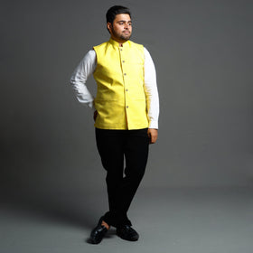 Buy Running Stitch Pure Cotton Men Nehru Jacket 18 Online at iTokri.com