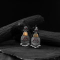 Yellow - saanjh bela blossom oxidised earrings - handcrafted