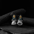 Yellow - saanjh bela stone oxidised jhumka earrings