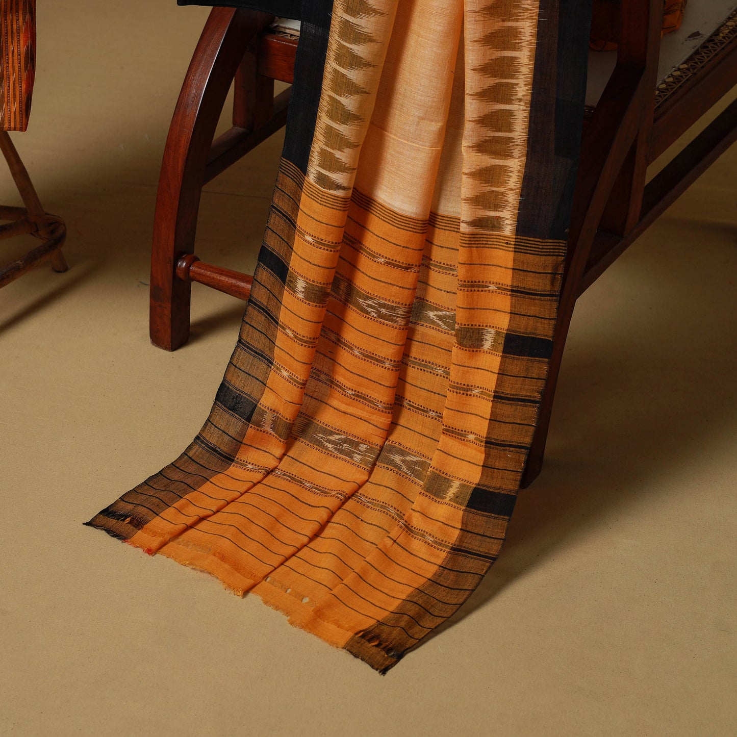 Yellow - sambalpuri ikat handloom cotton 3pc unstitched