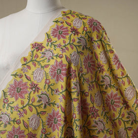 Yellow - sanganeri cotton fabric 07 - handcrafted