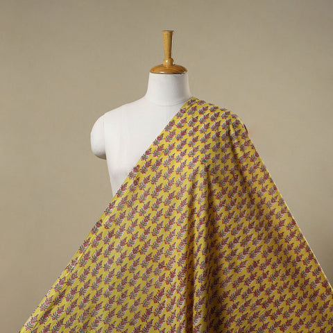 Yellow - sanganeri cotton fabric 10 - handcrafted