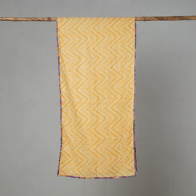 Yellow - sanganeri cotton stole 01 - handcrafted