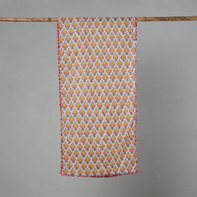 Yellow - sanganeri cotton stole 18 - handcrafted