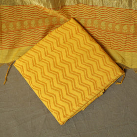 Sanganeri block print mul chanderi handloom 3pc unstitched