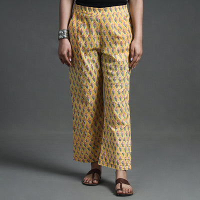 Buy Sanganeri Block Printed Cotton Elasticated Palazzo Online at iTokri.com