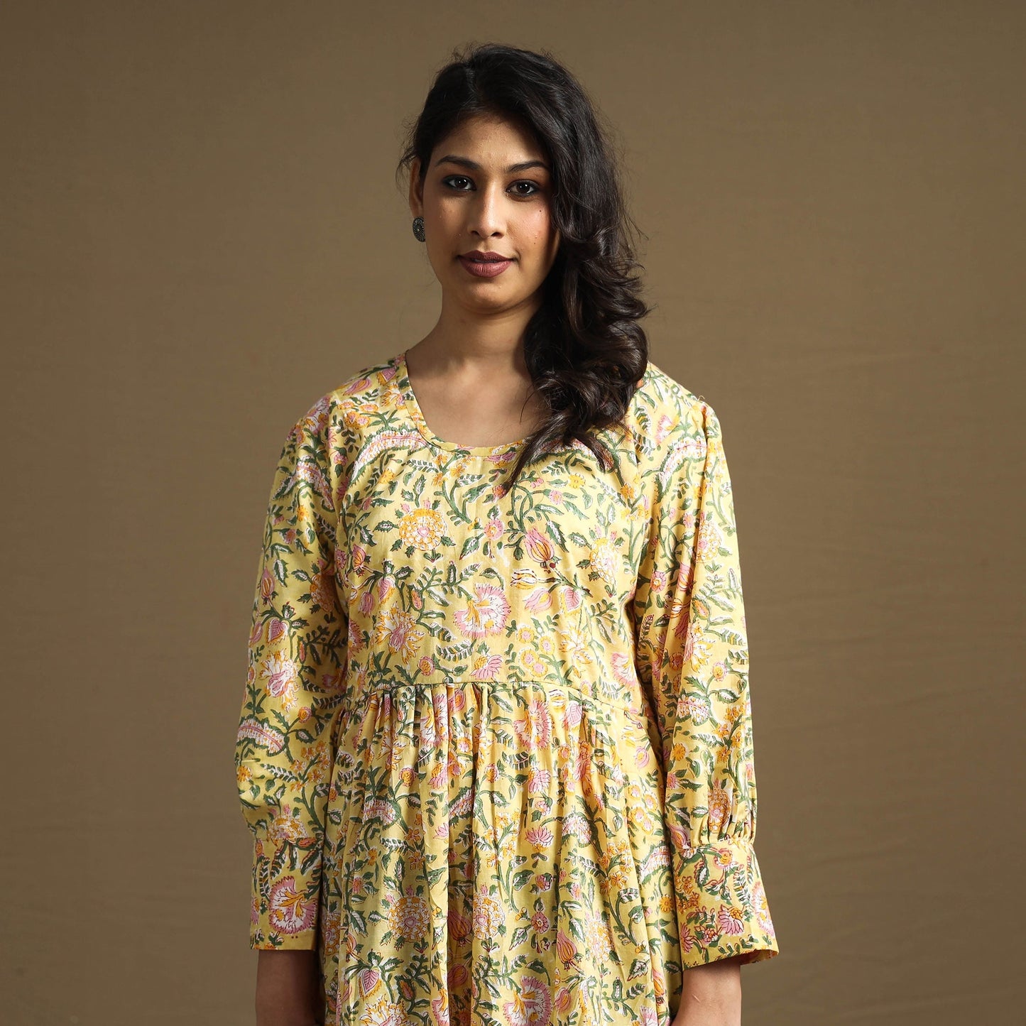 Buy Sanganeri Block Printed Cotton Flared Dress Online at iTokri.com