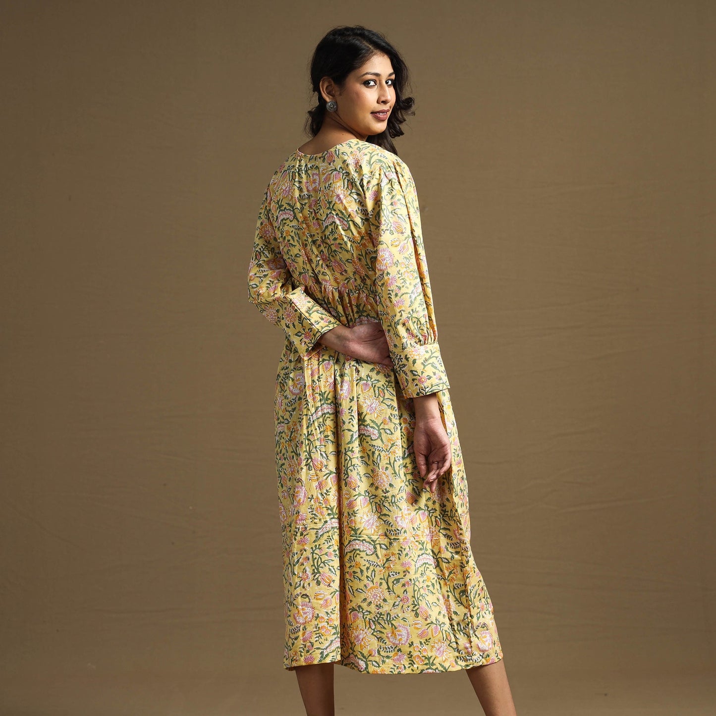 Buy Sanganeri Block Printed Cotton Flared Dress Online at iTokri.com