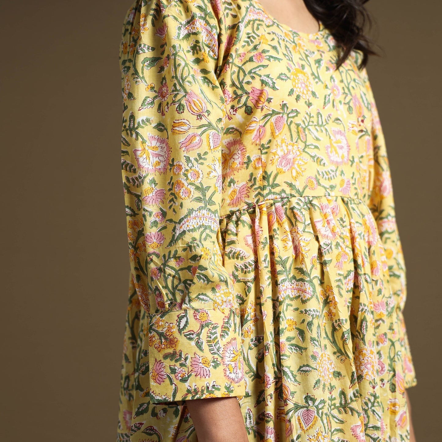 Buy Sanganeri Block Printed Cotton Flared Dress Online at iTokri.com