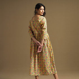 Buy Sanganeri Block Printed Cotton Flared Dress Online at iTokri.com