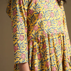 Buy Sanganeri Block Printed Cotton Flared Dress Online at iTokri.com