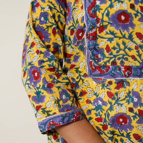  Sanganeri Block Printed Cotton Kurta with Palazzo & Dupatta Set 05 