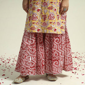  Sanganeri Block Printed Cotton Kurta with Sharara Set 