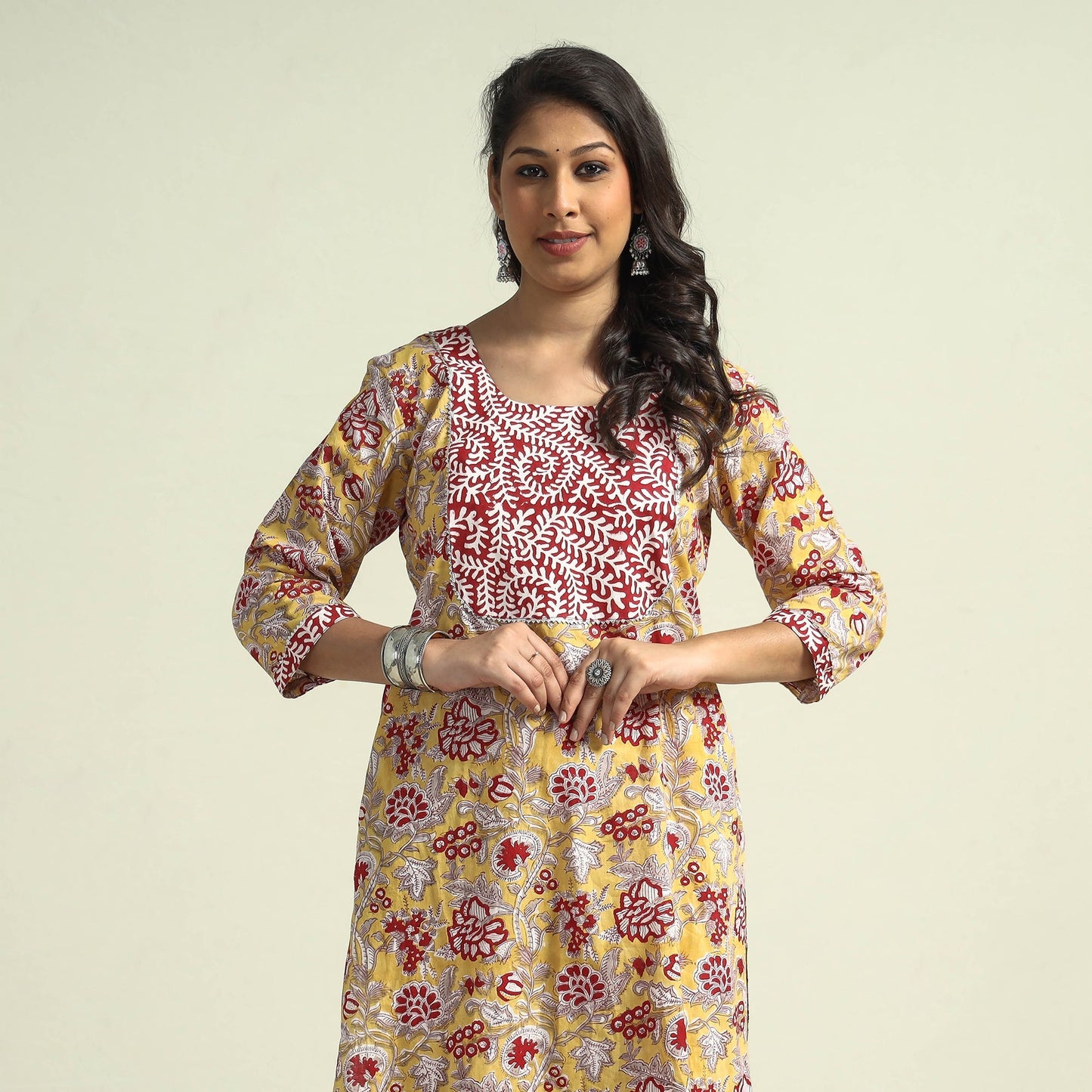  Sanganeri Block Printed Cotton Kurta with Sharara Set 