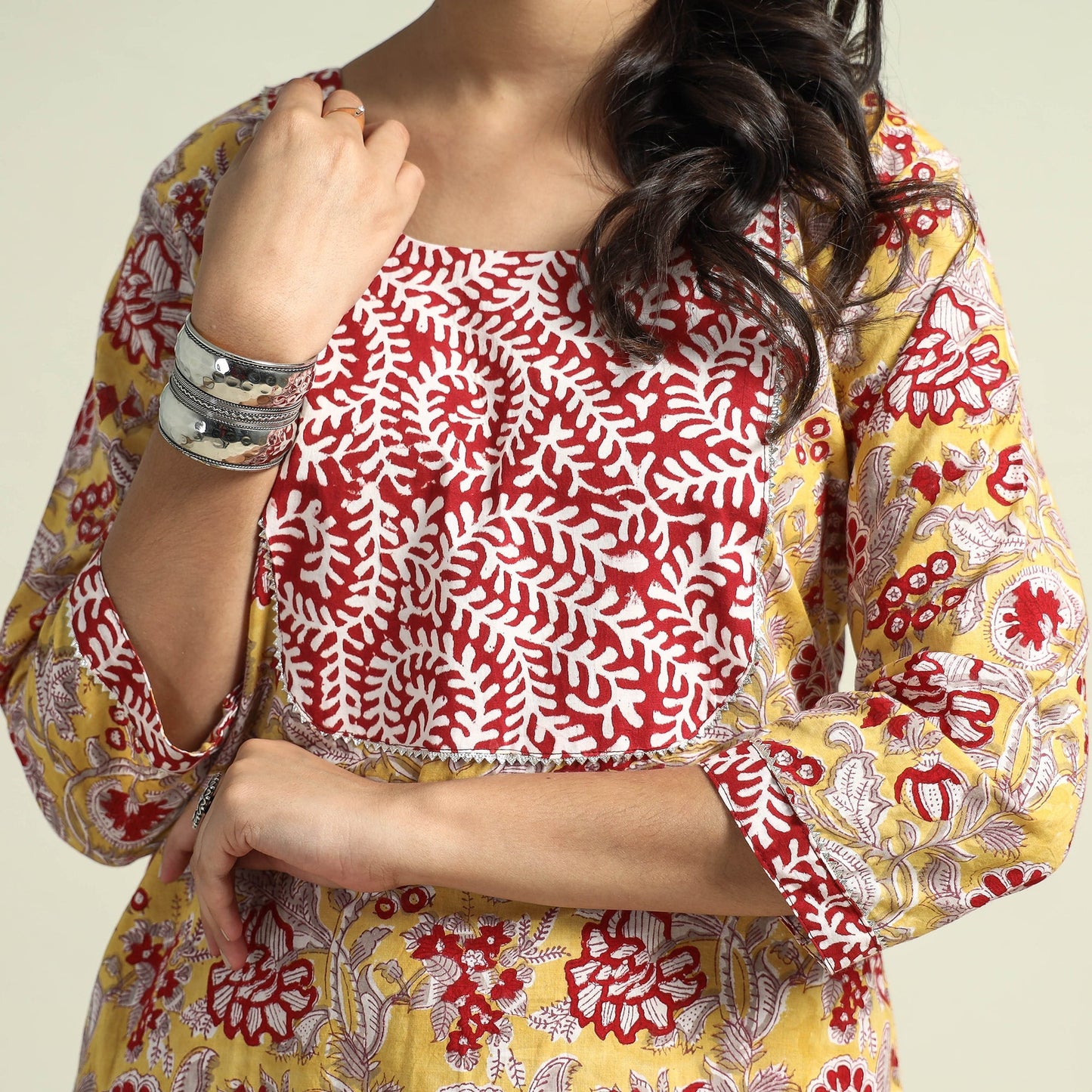  Sanganeri Block Printed Cotton Kurta with Sharara Set 