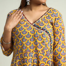 Sanganeri block printed cotton kurta with sharara set