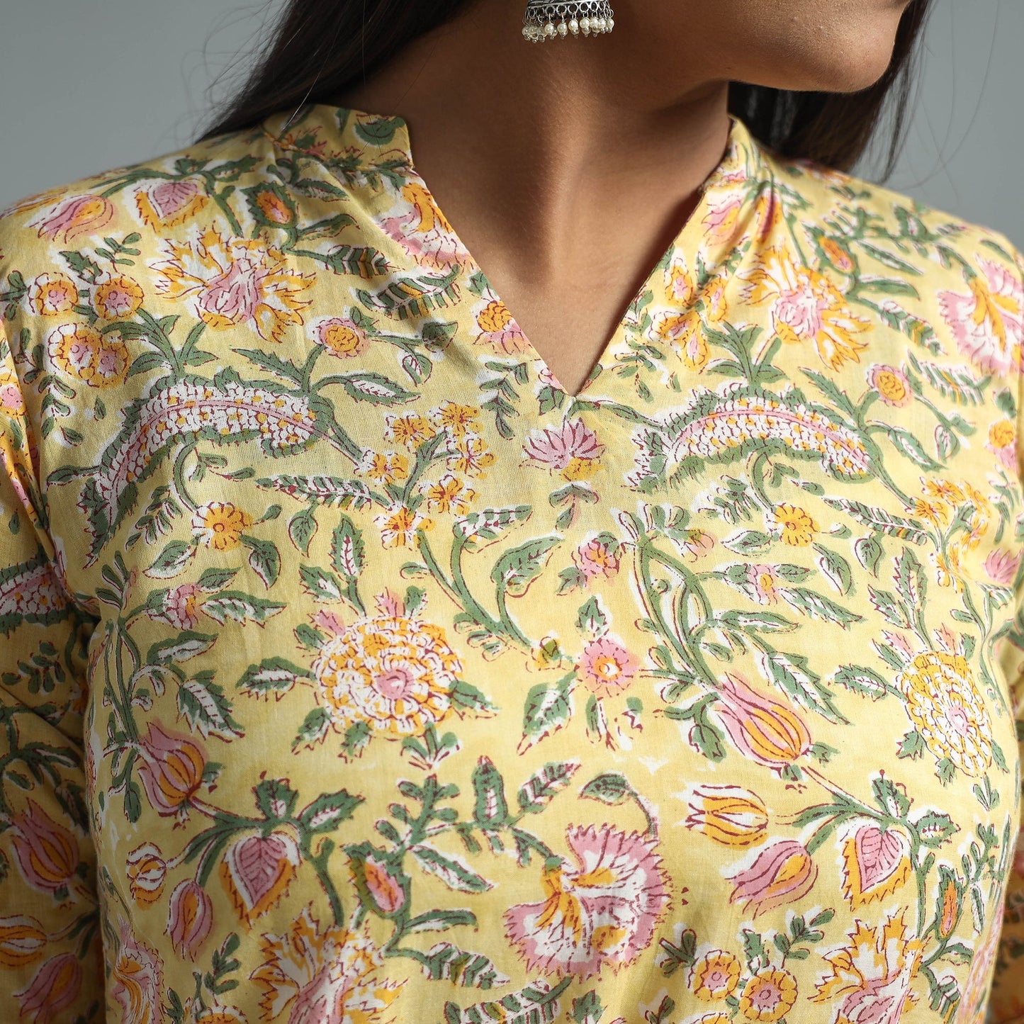 Buy Sanganeri Block Printed Cotton Long Kurta Online l iTokri.com