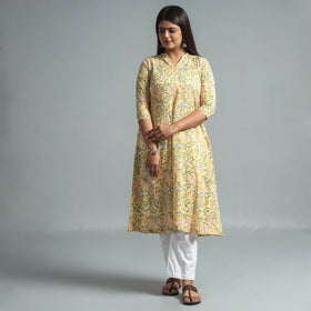 Buy Sanganeri Block Printed Cotton Long Kurta Online l iTokri.com