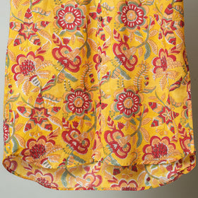 Yellow - sanganeri block printed cotton men half sleeve
