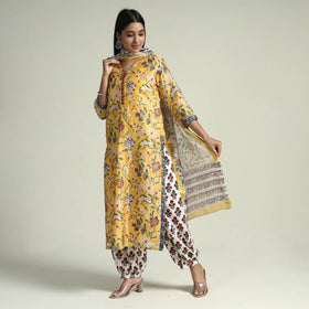 Sanganeri Kurta with Palazzo & Dupatta Set
