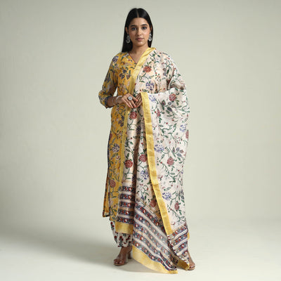 Sanganeri Kurta with Palazzo & Dupatta Set
