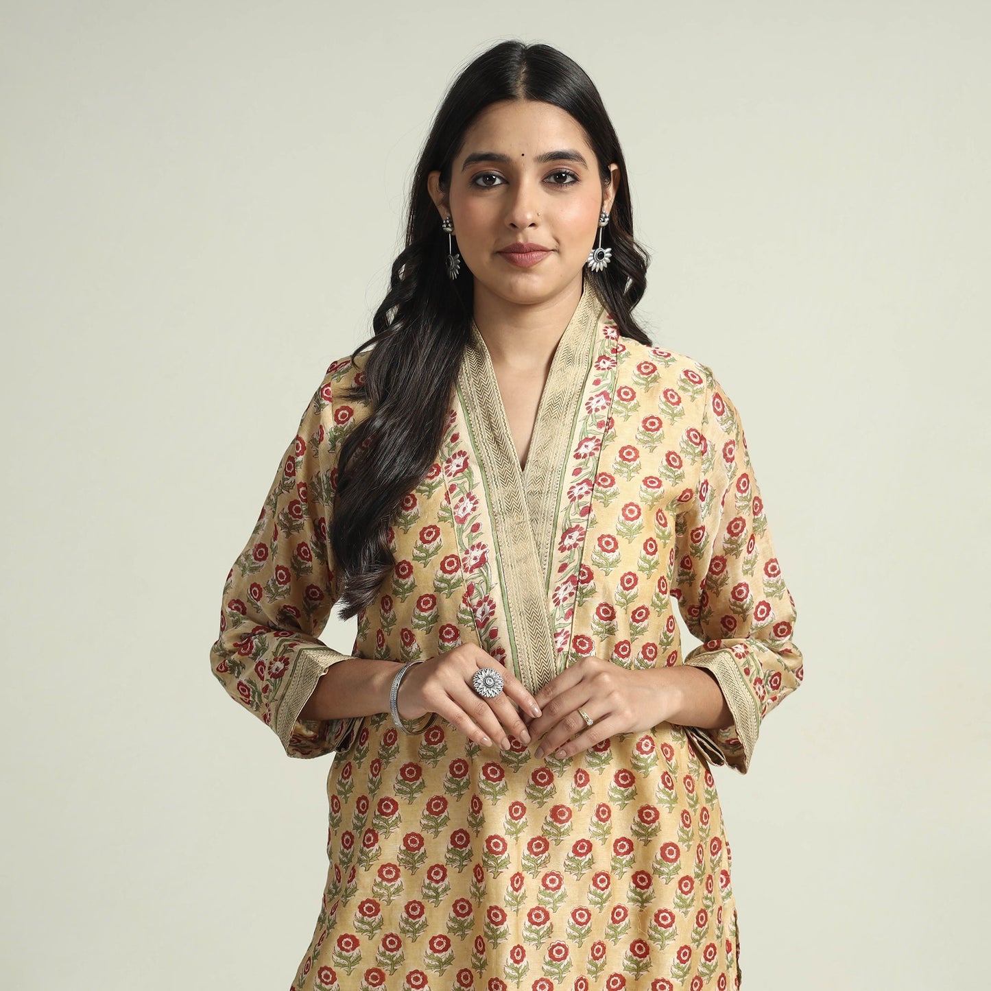 Sanganeri Kurta with Palazzo & Dupatta Set