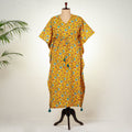 Sanganeri block printing cotton kaftan with tie-up waist