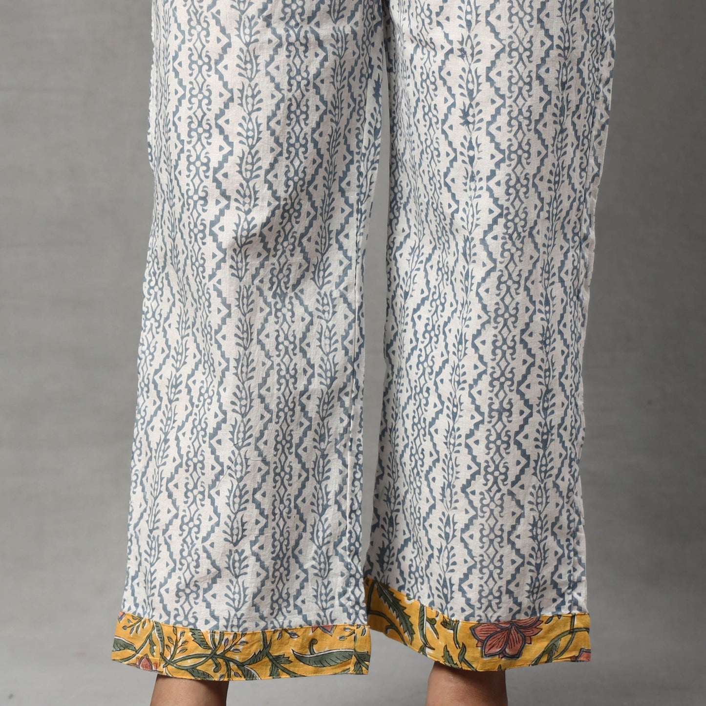 Buy Sanganeri Block Printing Cotton Kurta with Palazzo & Dupatta Set Online at iTokri.com