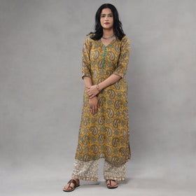 Sanganeri printing maheshwari silk kurta with palazzo &